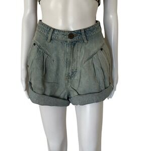 One teaspoon Kansas Denim Wash High Waist 80's style Jean Denim Shorts 24